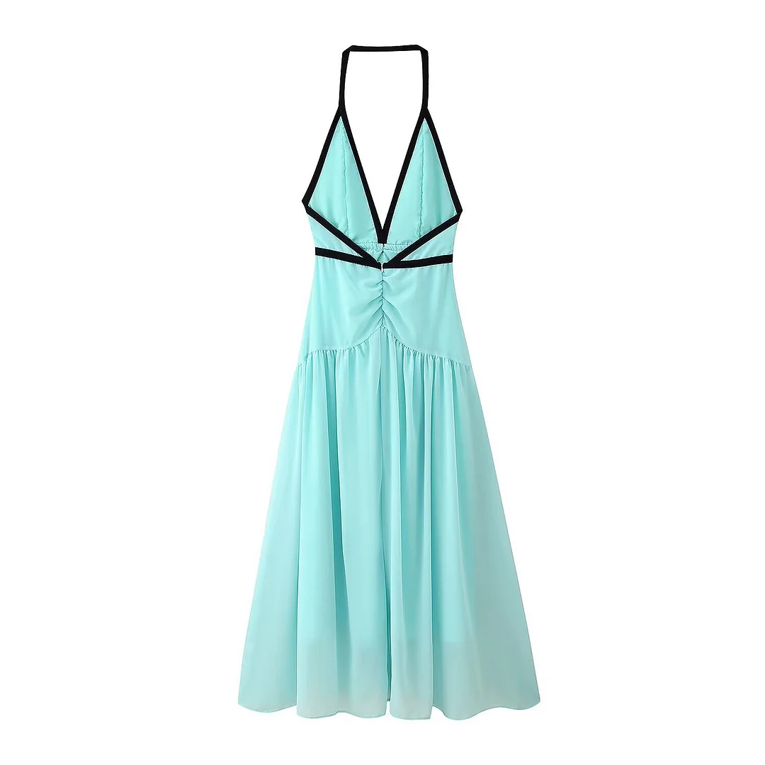 Nigikala Nigikala Women's Clothing Explosion Sexy Bumpy Sleeveless Bow Sling Dress