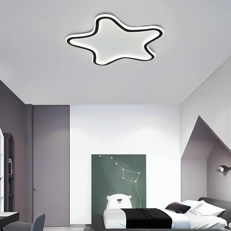 Modern Starfish Shaped Black Flush Mount Ceiling Lights Dimmable LED Ceiling Lights - Appledas