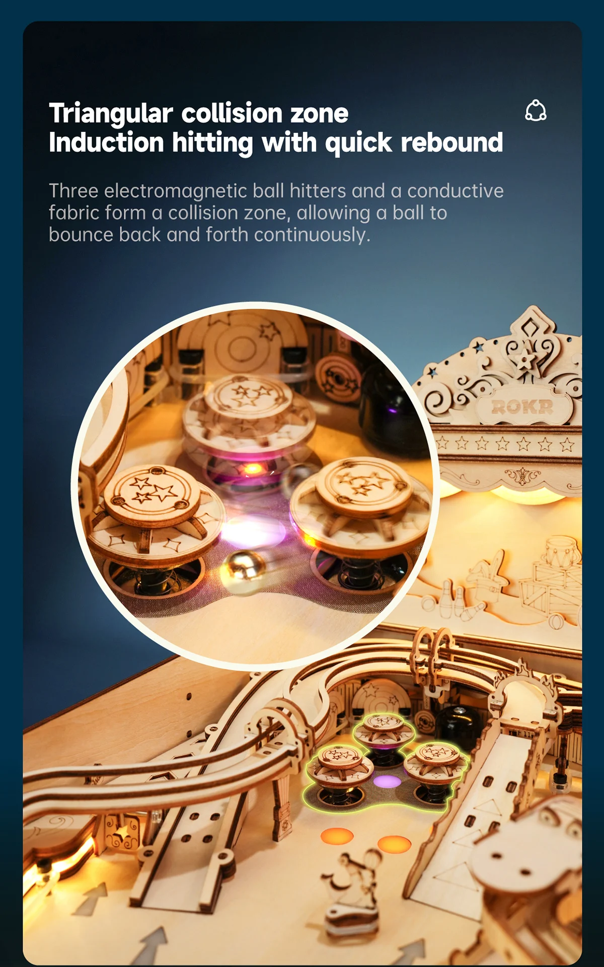 Tegooe 3D Wooden Pinball Machine Puzzle - DIY Mechanical Model Kit for Adults