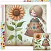 Diamond Painting -DIY Full Square Drill Fresh Flower Girl(35*35CM)
