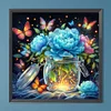Diamond Painting -DIY Round Drill Blue Flower(40x40cm)