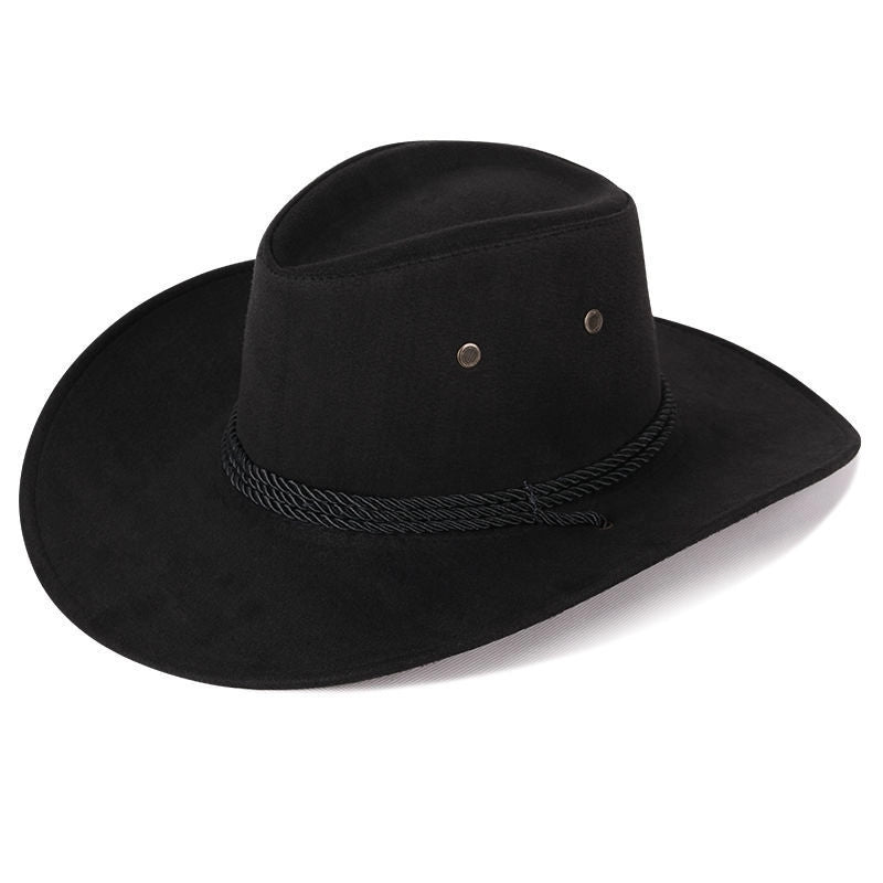 American Western Cowboy Hat Spring And Autumn Leather Men’s Mountain Climbing Spanish Women’s Sun Big Edge Sun Hat Sunscreen Travel