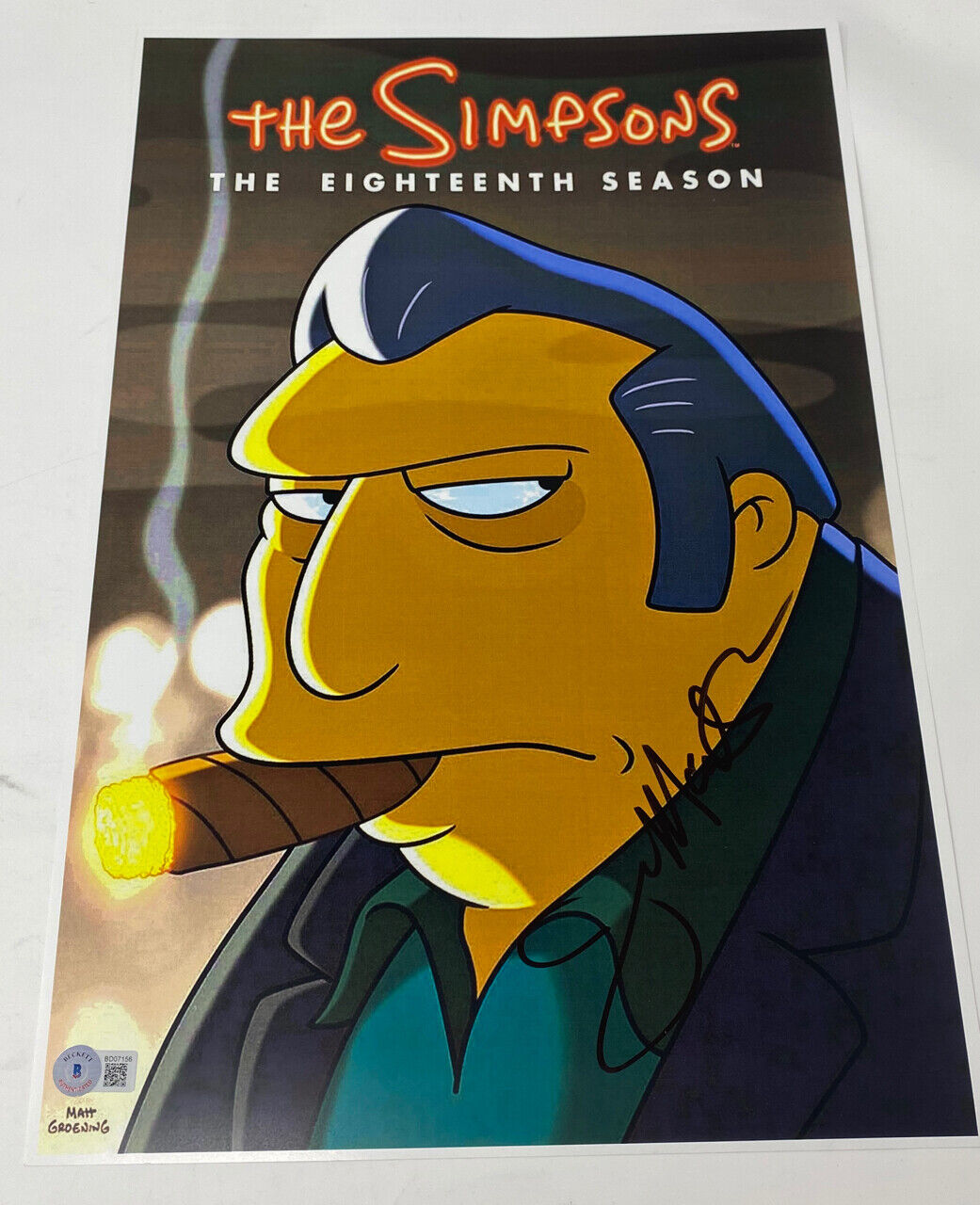 Joe Mantegna Signed The Simpsons 12x18 Poster Photo Poster painting Fat Tony Beckett BAS COA