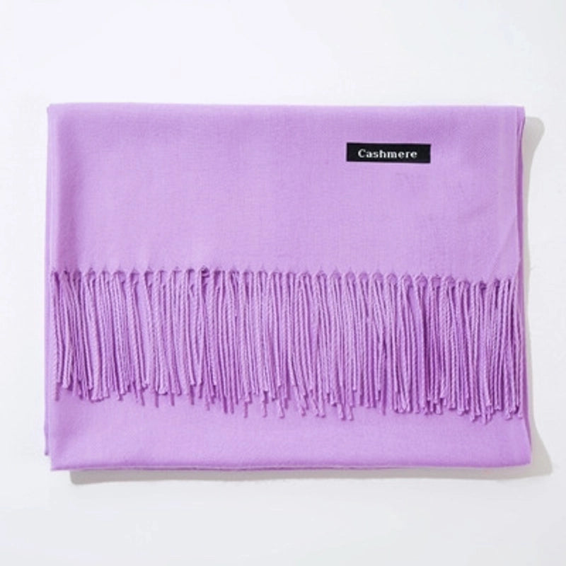 New Cashmere Scarf Female Korean Autumn And Winter New Solid Color Tassel Shawl Thick Warm Scarf