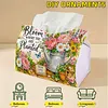 (24cm)Diamond Art Tissue Box DIY PU Napkin Cover for Home Decoration(Plant)