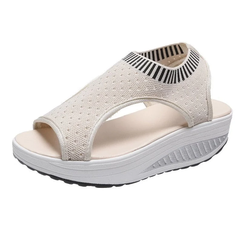 35-43 Women Diamond Sandals Summer 2021 Female Shoes Woman Platform Sandals Women Shoes Female Knitted Slip on Peep Toe Sneakers