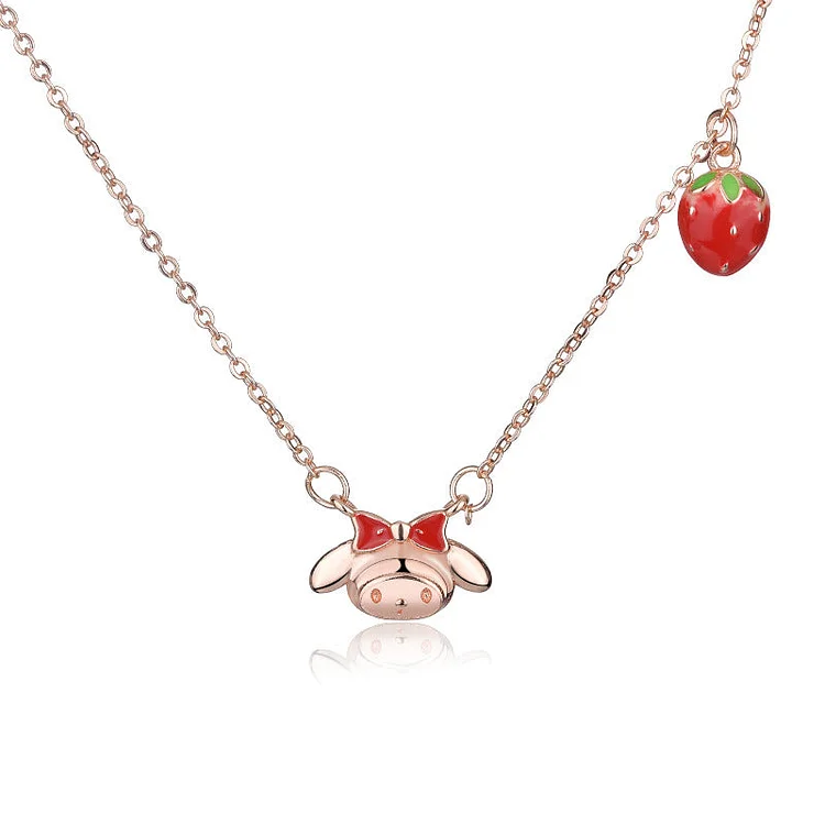 Cute Melody Strawberry Necklace