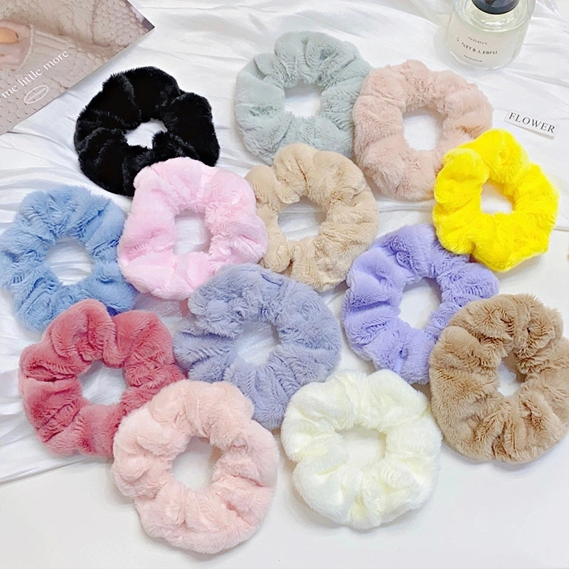 Women’s Pastoral Solid Color Commute Solid Color Flannel Hair Tie