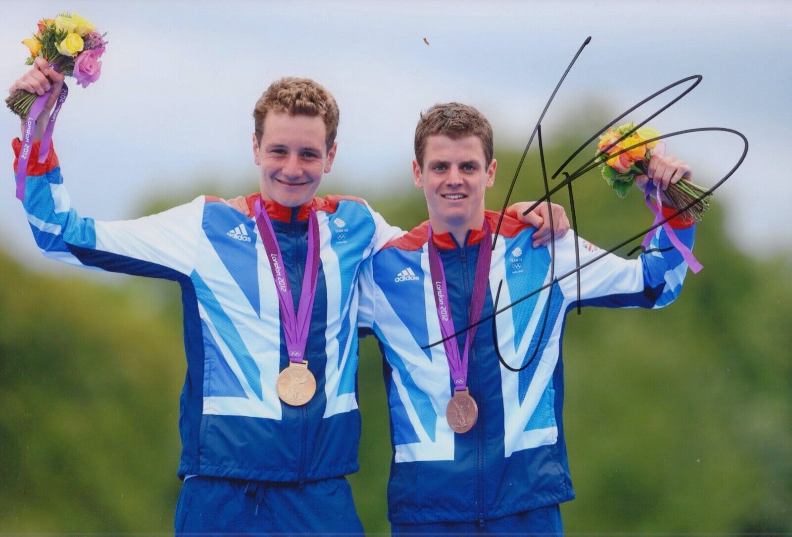 JONATHAN BROWNLEE HAND SIGNED 12X8 Photo Poster painting OLYMPICS AUTOGRAPH LONDON 2012 1