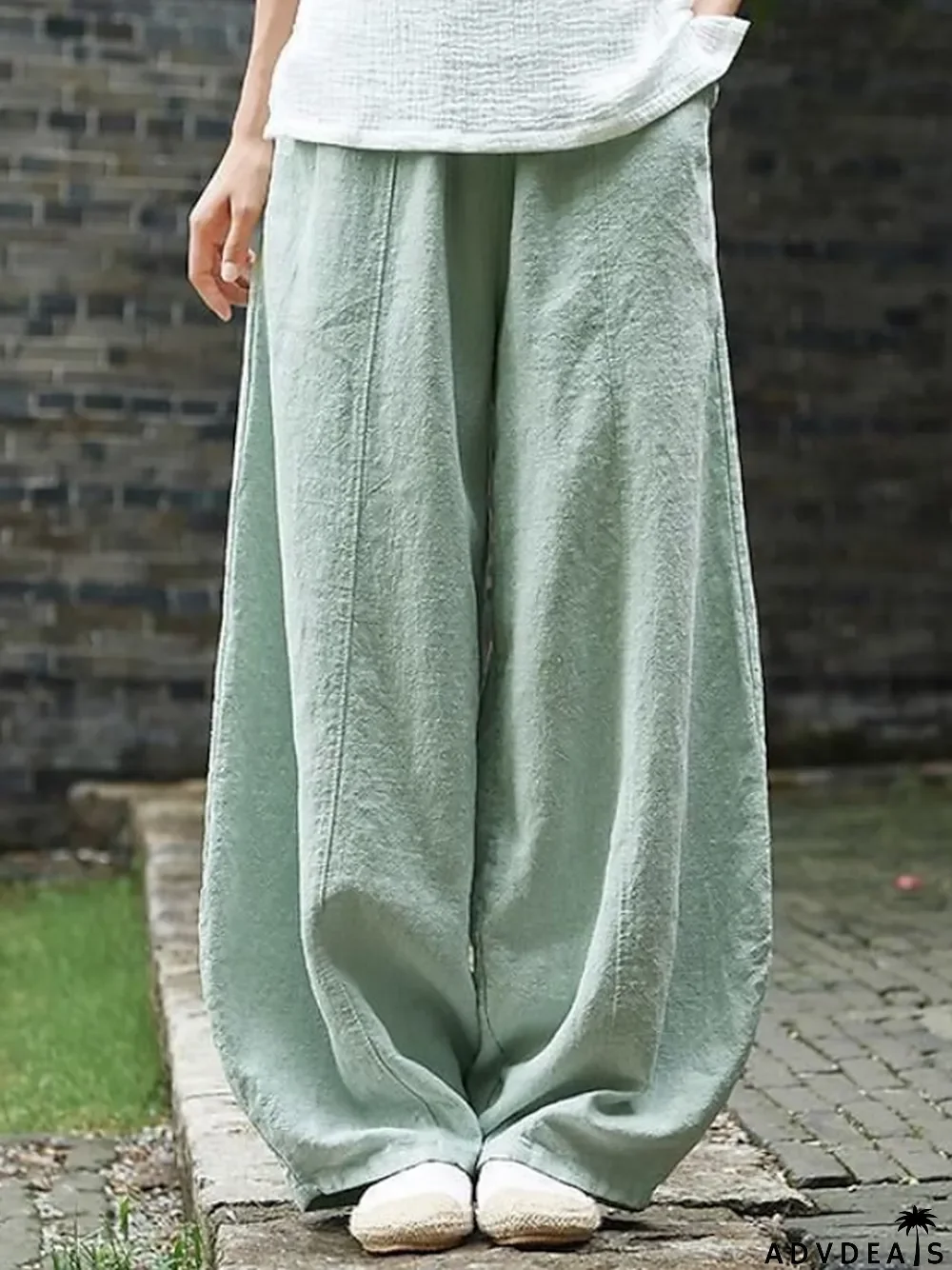 Women's Wide Leg Gauchos Pants Chinos Bloomers Full Length Cotton Pocket Baggy Micro-elastic Vacation Casual Daily Holiday Black White L XL Fall Winter