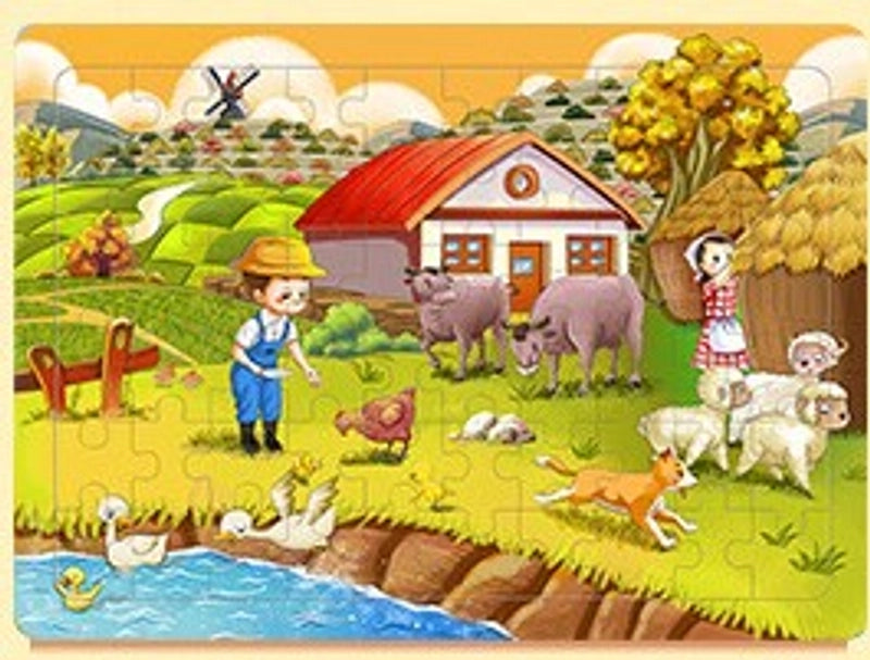 Puzzles Toddler(3-6years) Cartoon Wood Toys
