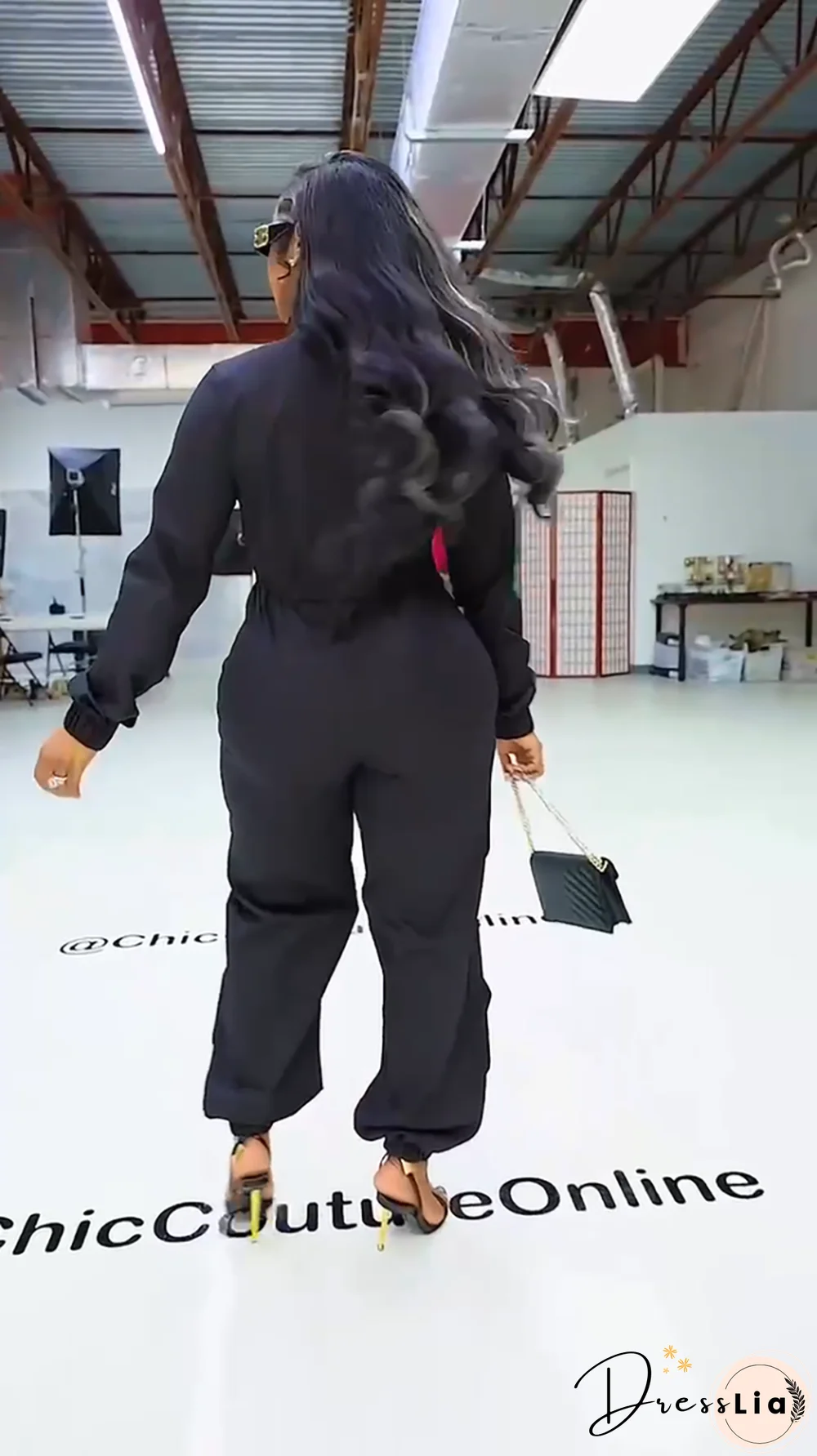 Long Sleeve Zipper Large Pockets Cargo Jumpsuits