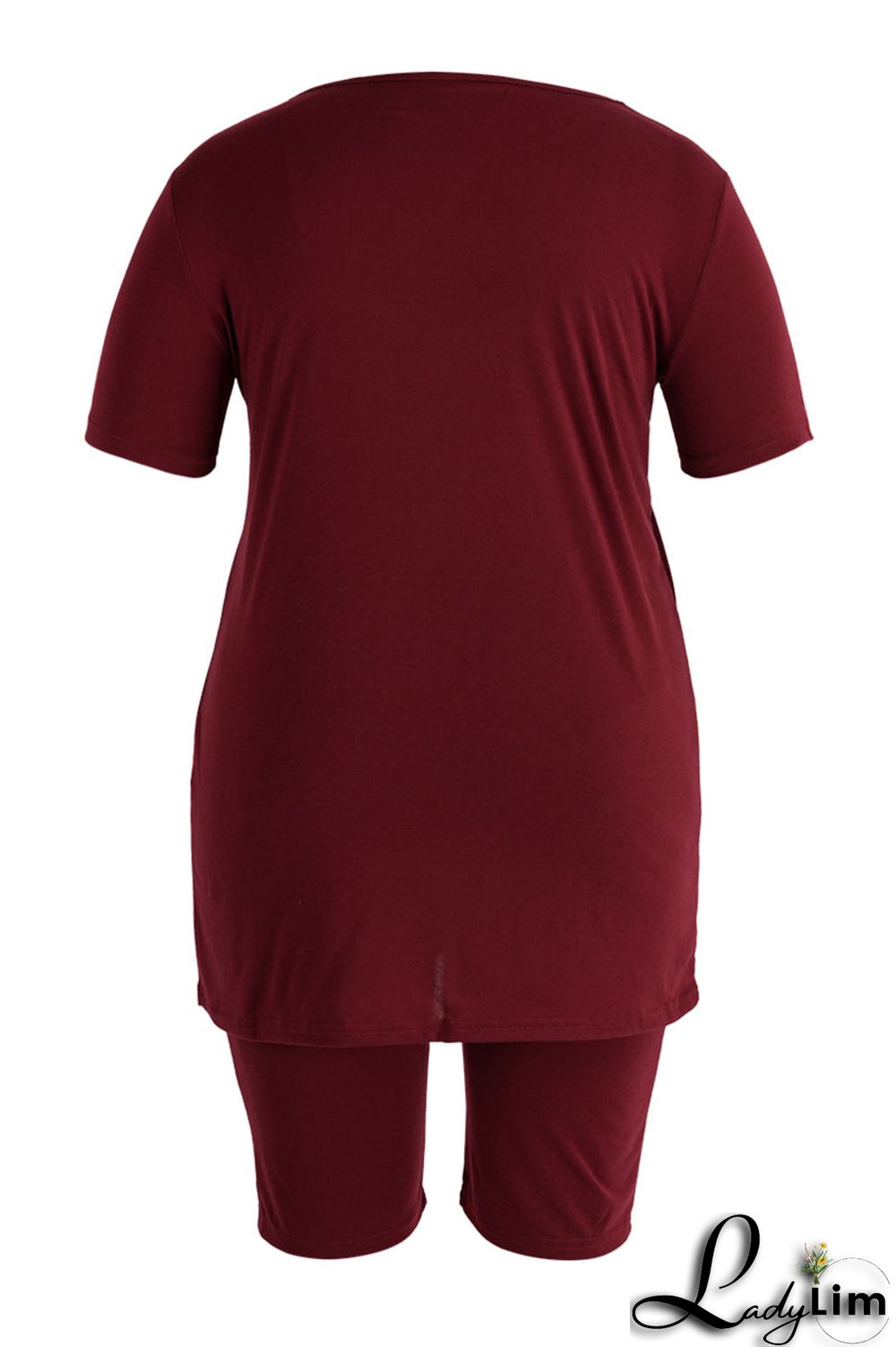 Blue Casual Print Split Joint O Neck Plus Size Two Pieces