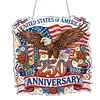 Diamond Painting Single-Sided Acrylic Flag and USA 250th Hanging Pendant Sun Catcher for Home Garden Wall Door