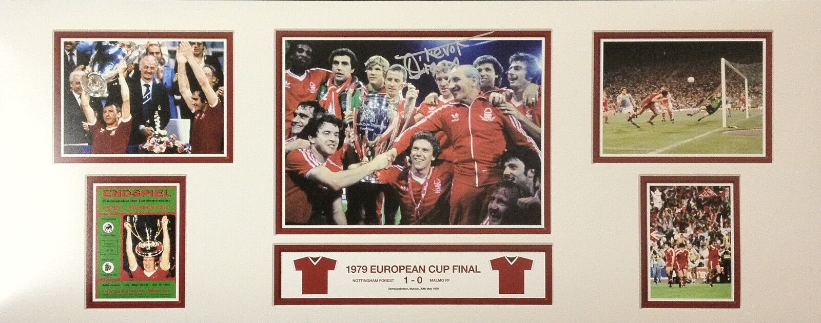 TREVOR FRANCIS SIGNED NOTTINGHAM FOREST 30x12 EUROPEAN CUP FINAL Photo Poster painting PROOF