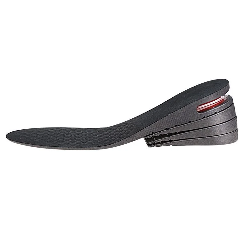 2 Pairs 032 Adjust Inner Height Insole Free Size Cutable Insole, Colour: Black 4 Layers 