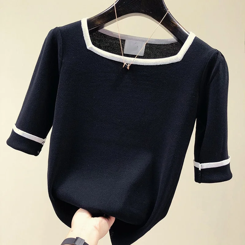 Fashion Short Sleeve Women Tops and Blouses Solid Elegant Chiffon Shirt Blusas Mujer De Moda 2020 Casual Women Clothing 9592