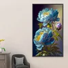 >SALE<5D DIY Full Square Drill Partial AB Drill Diamond Painting Peony Blue 45x75cm