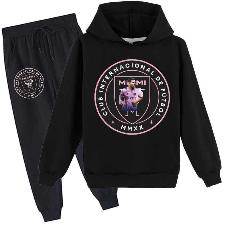 Mayoulove Messi Hoodie Set for Boys  Girls - Trendy Soccer Apparel, Perfect Gift for Young Fans-Mayoulove