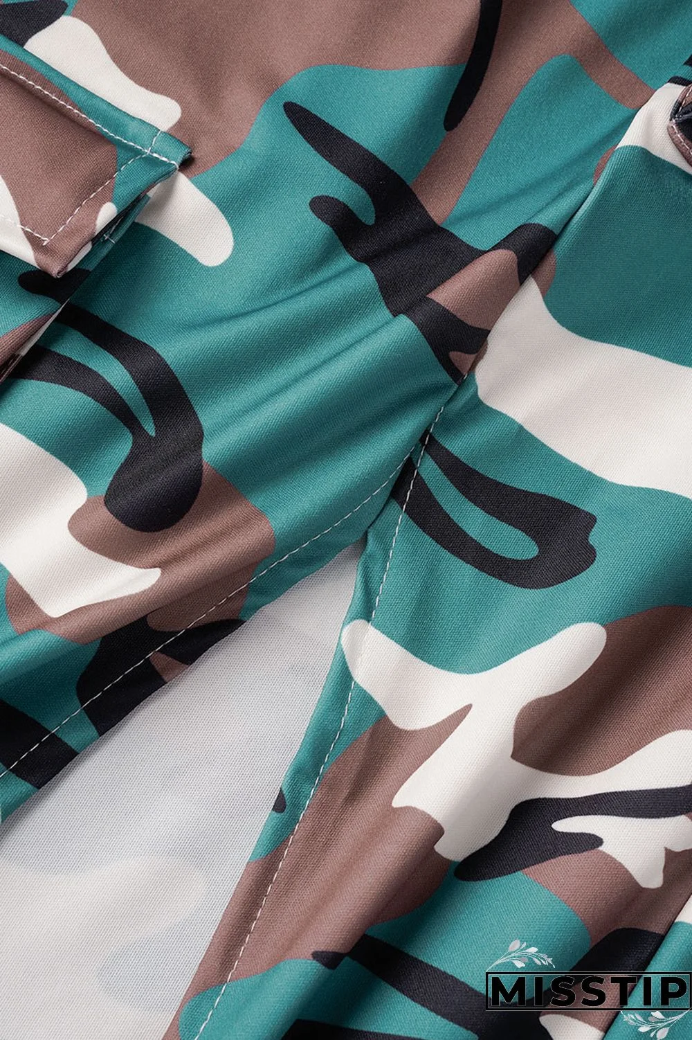 Coffee Casual Print Patchwork Slit O Neck Short Sleeve Two Pieces