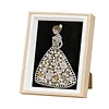 Framed Pearl Diamond Painting - Special Shaped - Wedding Dress Girl (17x22cm)
