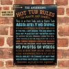 Hot Tub Rules For Drinkers And Dummies Customized Classic Metal Signs
