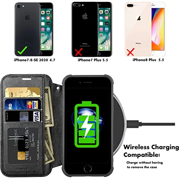 VANAVAGY iPhone SE 2022/iPhone SE 2020 Wallet /iPhone 8/iPhone 7 Wallet Case 4.7 inch