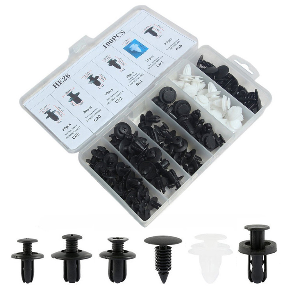 

100pcs Mixed Car Clips Push Type Retainers Door Trim Panel Bumper Fasteners, 501 Original