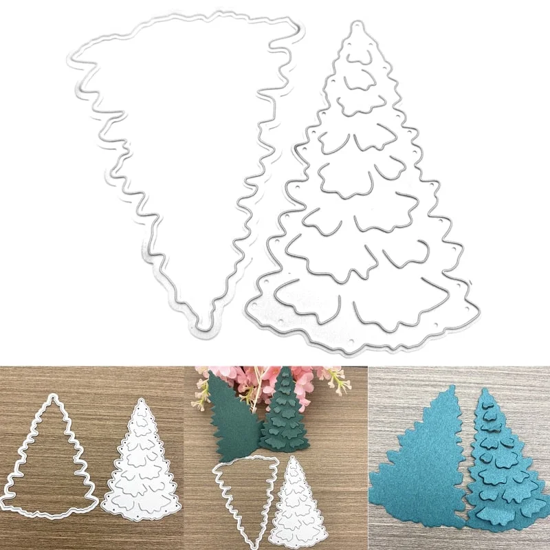 Christmas Trees Metal Cutting Dies Stencil Scrapbooking DIY Album Stamp Paper Card Embossing Decor Craft New for 2020