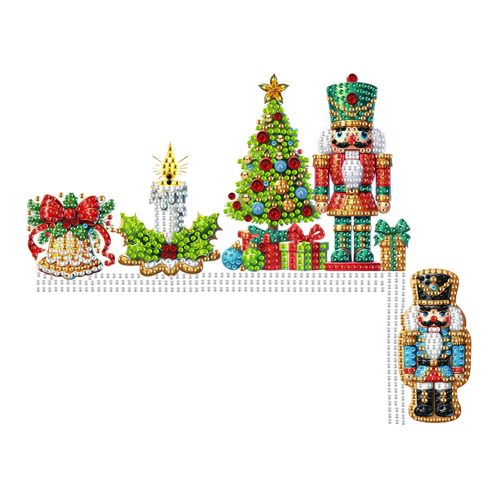 DIY Christmas Nutcracker Wooden Diamond Painting Door Topper Decor Party Ornament