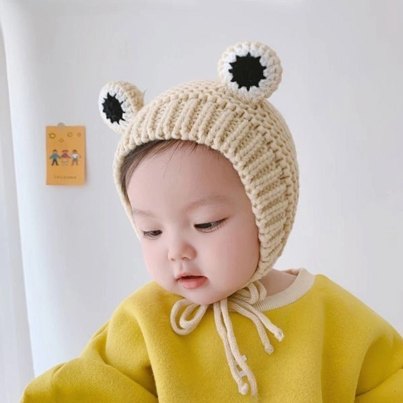 Baby Hat Autumn And Winter Boys And Girls Baby Knitted Wool Hat Cute Super Cute Baby Big Eyes Pullover Cap Trendy