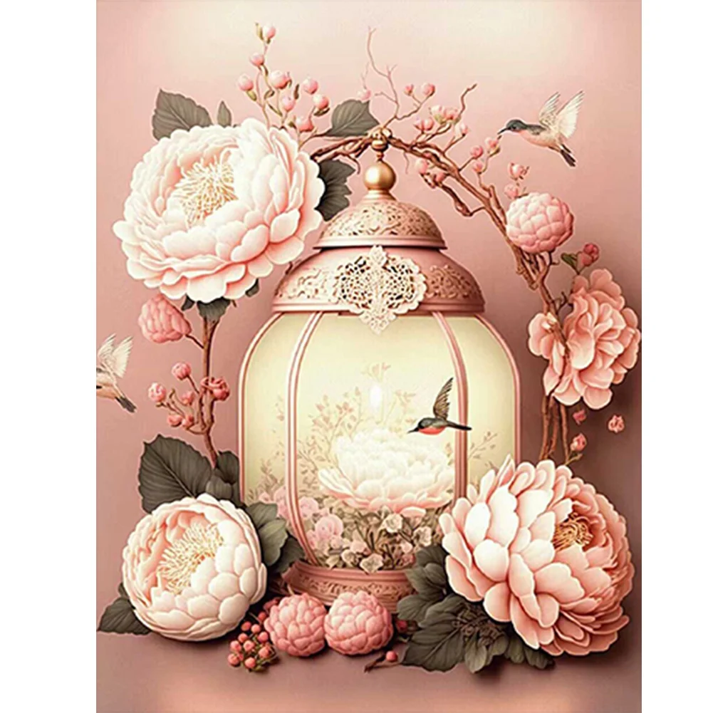 Full Round Diamond Painting - Flower Bird Lantern(30*40cm)