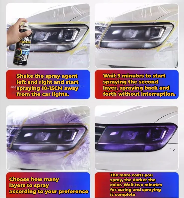 Highly transparent frosted removable color-changing film for car lights