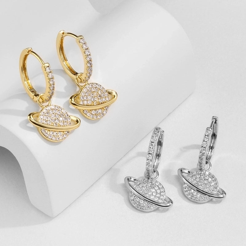 1 Piece Lady Airplane Plating Inlay Copper Zircon Gold Plated Earrings