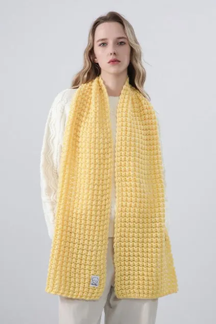 Soft Hand Knit Embroidered Logo Scarf