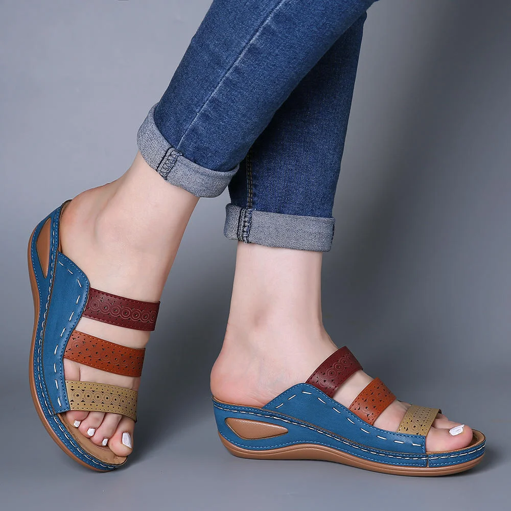 Yyvonne Women's Sandals 2025 Spring New Slope And Spelling A Word Of Women's Sandals Wish