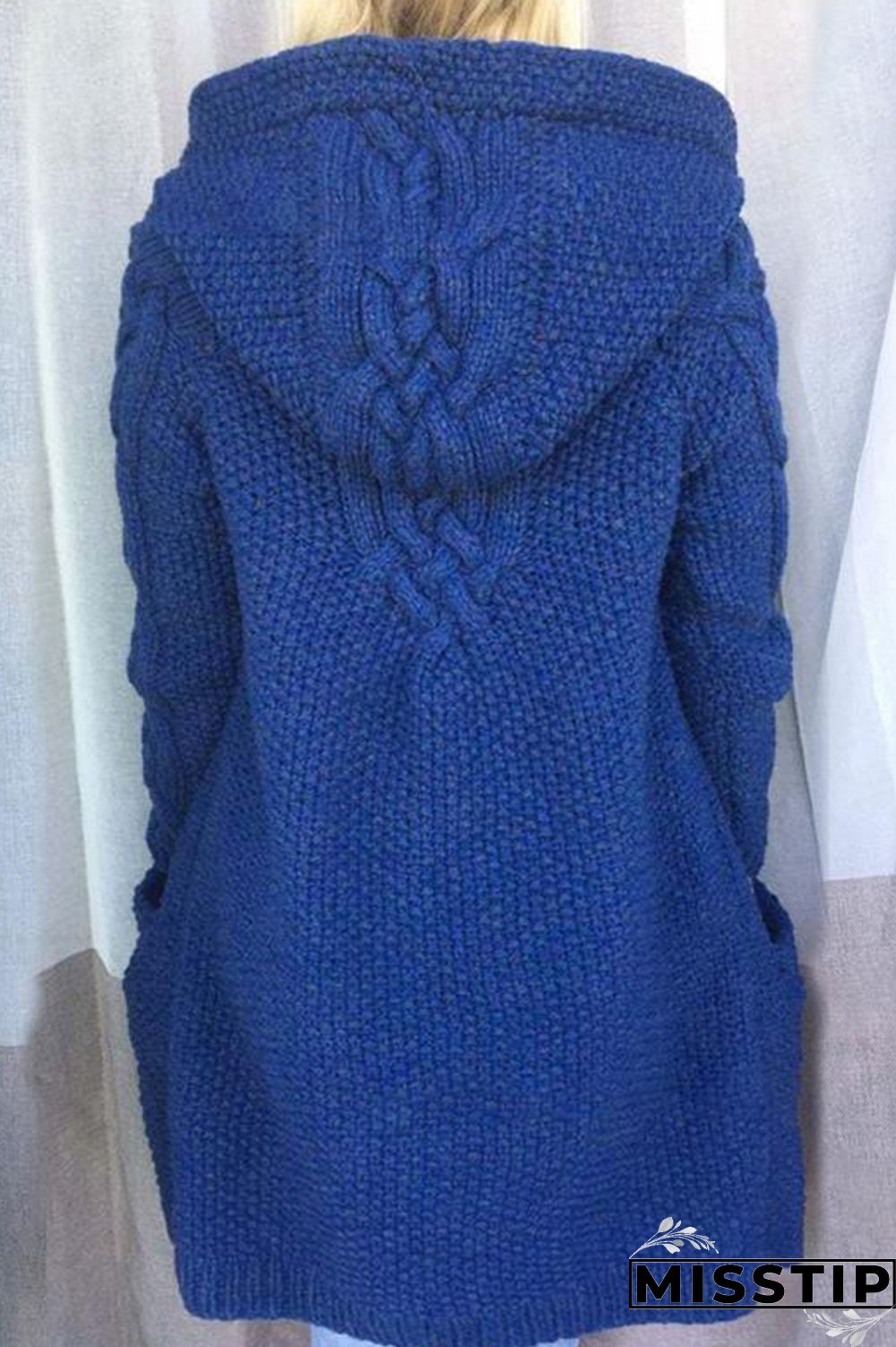 Khaki Casual Solid Cardigan Hooded Collar Outerwear