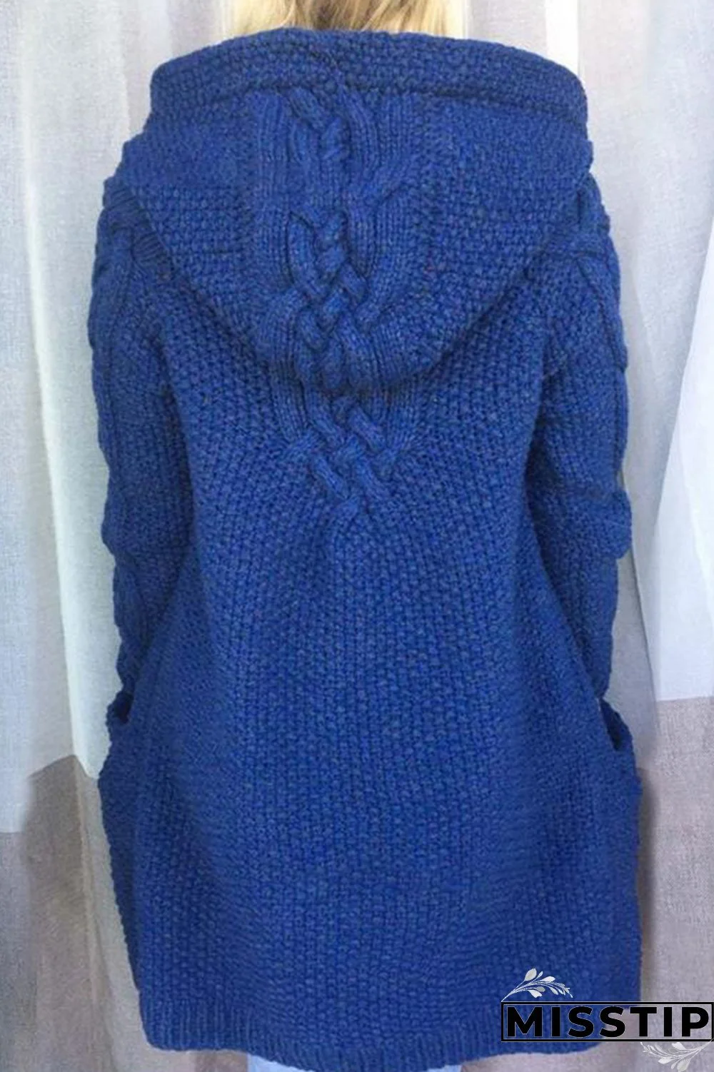 Khaki Casual Solid Cardigan Hooded Collar Outerwear