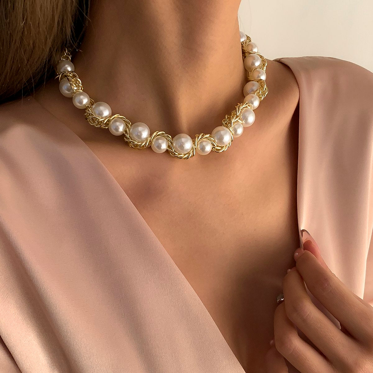 Elegant Pearl Choker Women Necklace Party Jewelry | Oxredo Shop Ramadan Sale