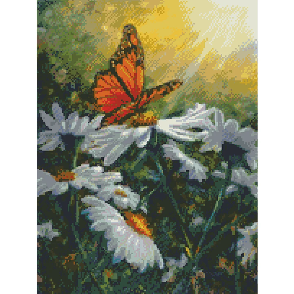 9CT Full Stamped Cross Stitch Bead Embroidery- Butterfly(Canvas|45*58CM)