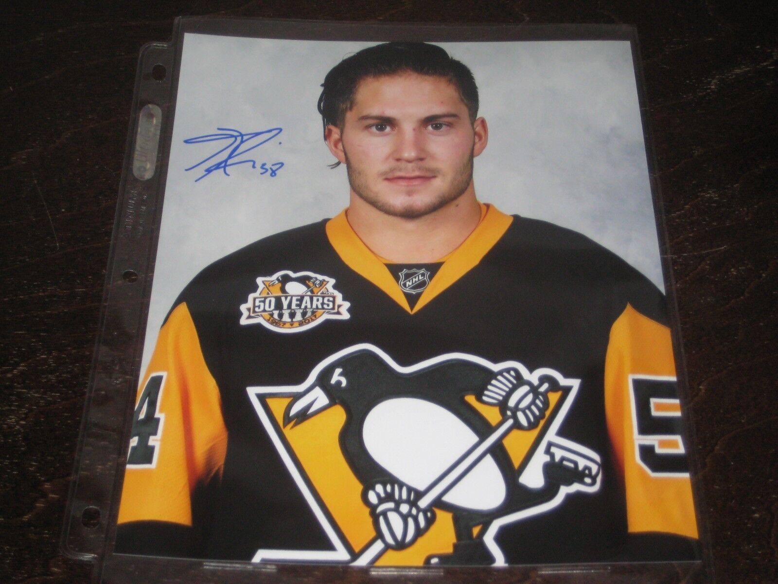 THOMAS DIPAULI autographed PITTSBURGH PENGUINS 8X10 Photo Poster painting L@@K!!