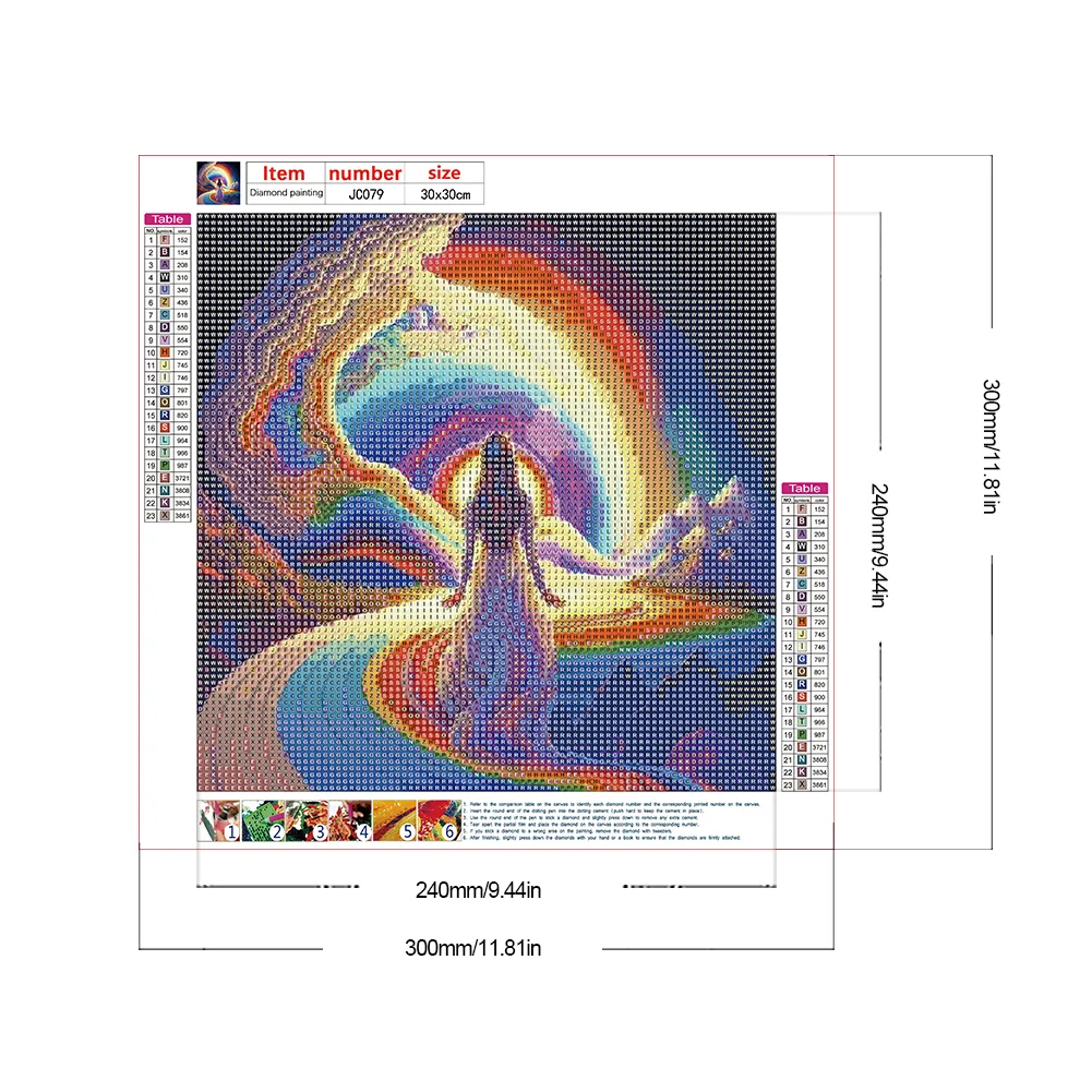 Diamond Painting - Full Round Drill - Rainbow Girl(Canvas|30*30cm)