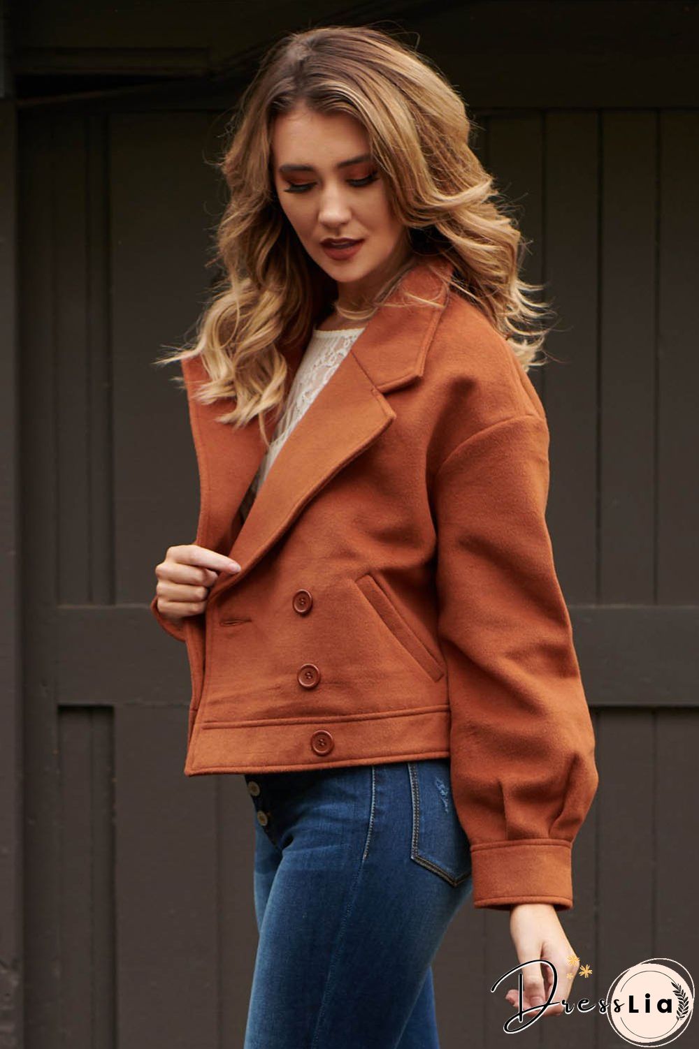 Normal Is Boring Buttons Lapel Pocketed Jacket