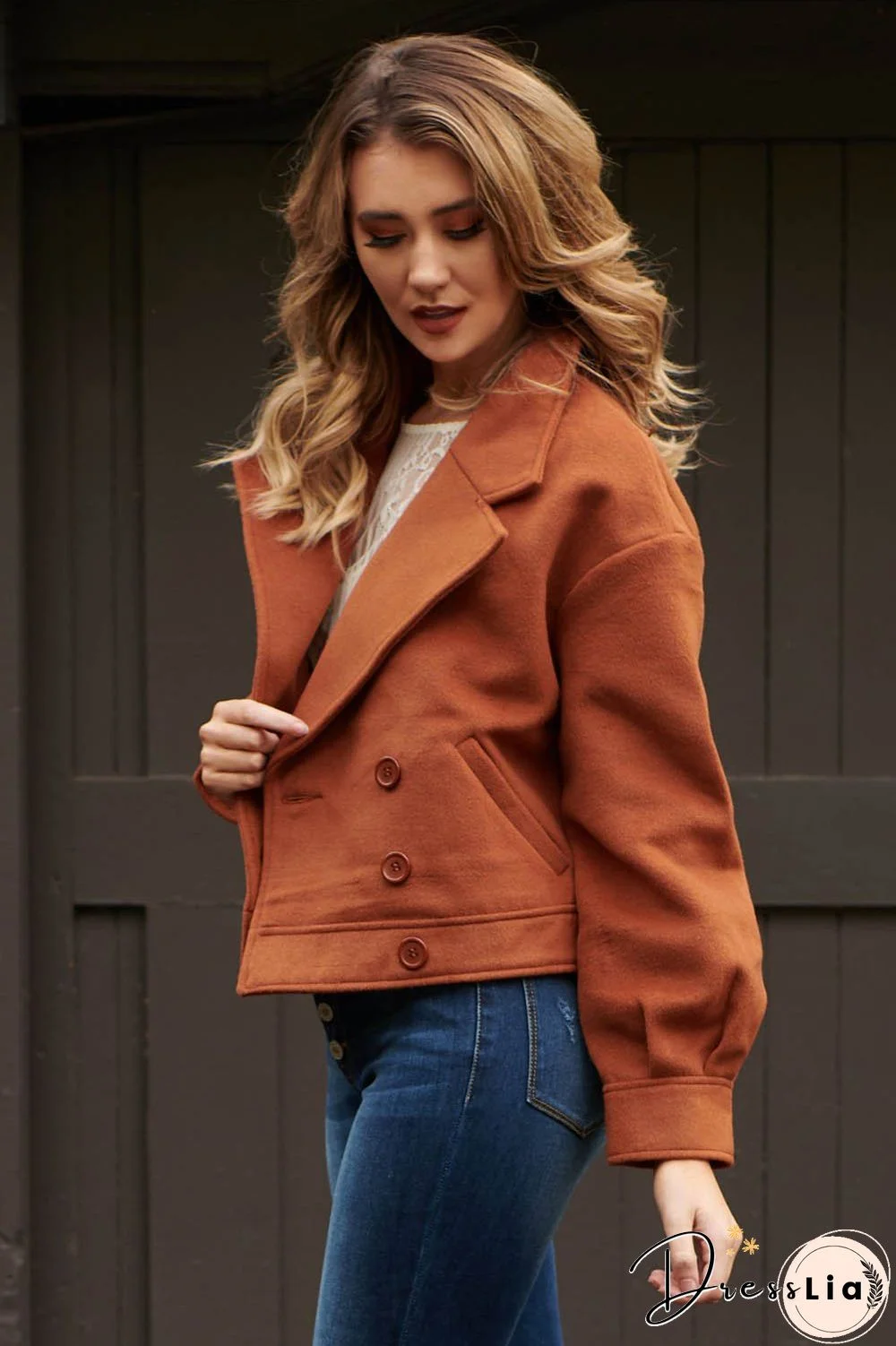 Normal Is Boring Buttons Lapel Pocketed Jacket