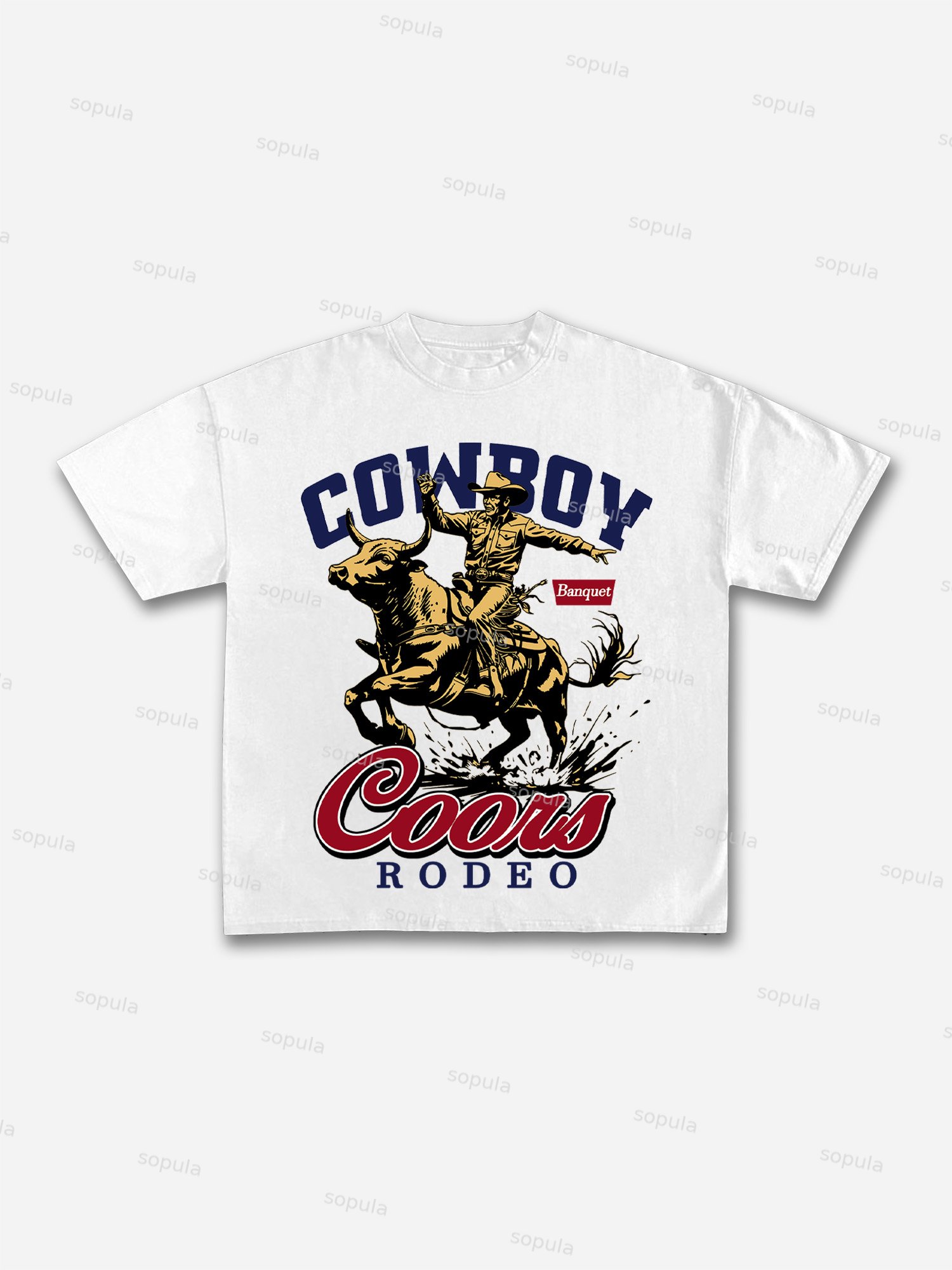 Coors Banquet Rodeo Print Cotton T-shirt