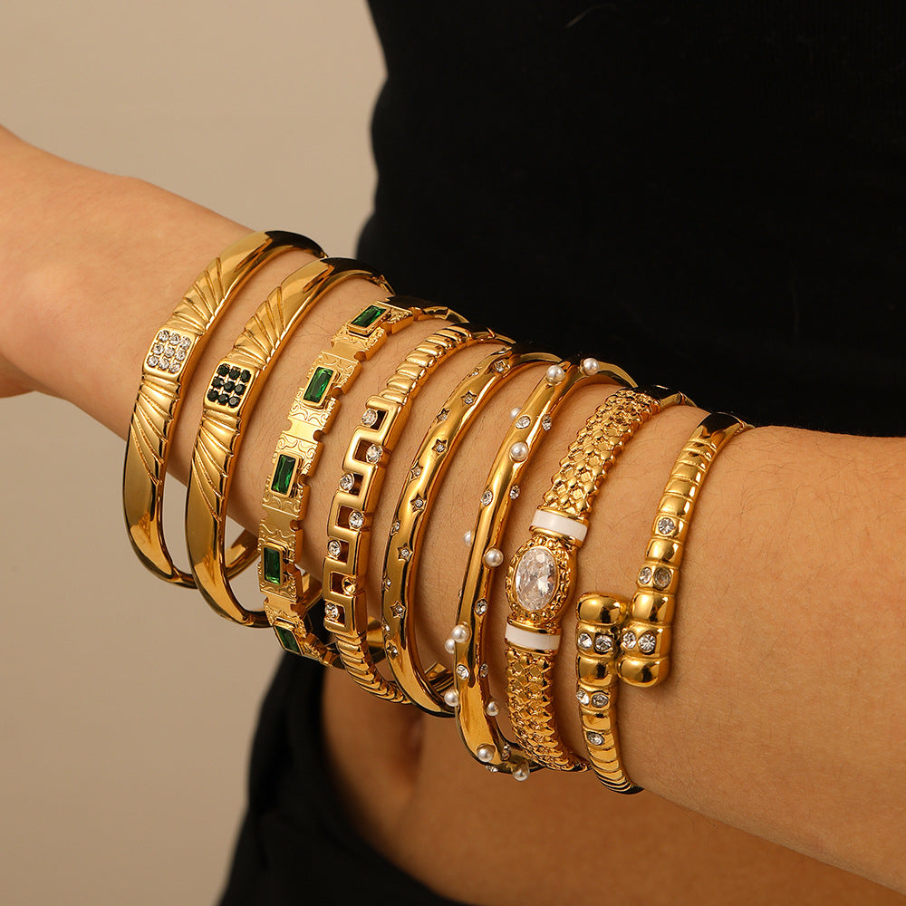 Stainless Steel Bracelet Titanium Steel Jewelry Fashion Stainless Steel Bracelet Versatile Senior Women