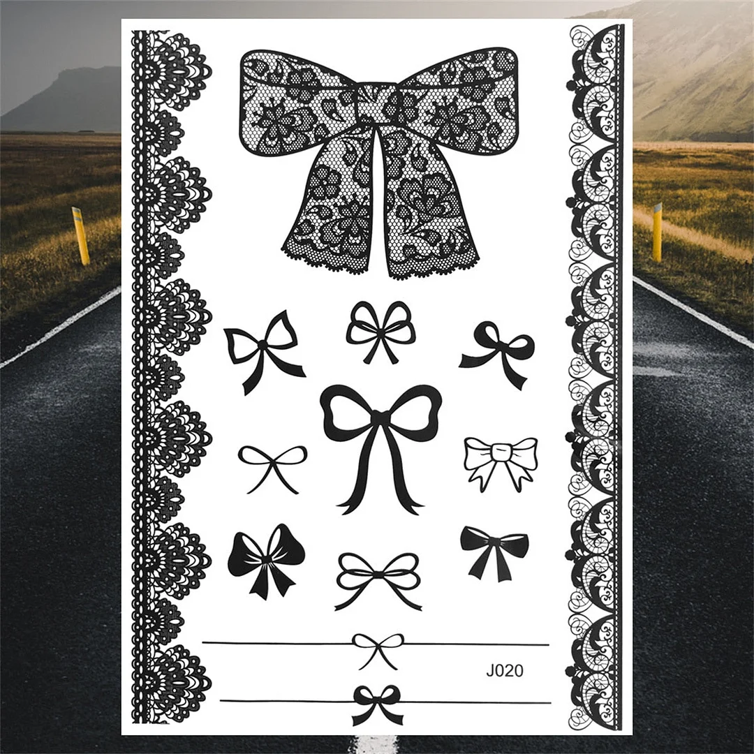 Henna Pendant Temporary Tattoos For Women Undertboob Girls Realistic Butterfly Rose Flower Fake Tattoo Sticker Chest Tatoos