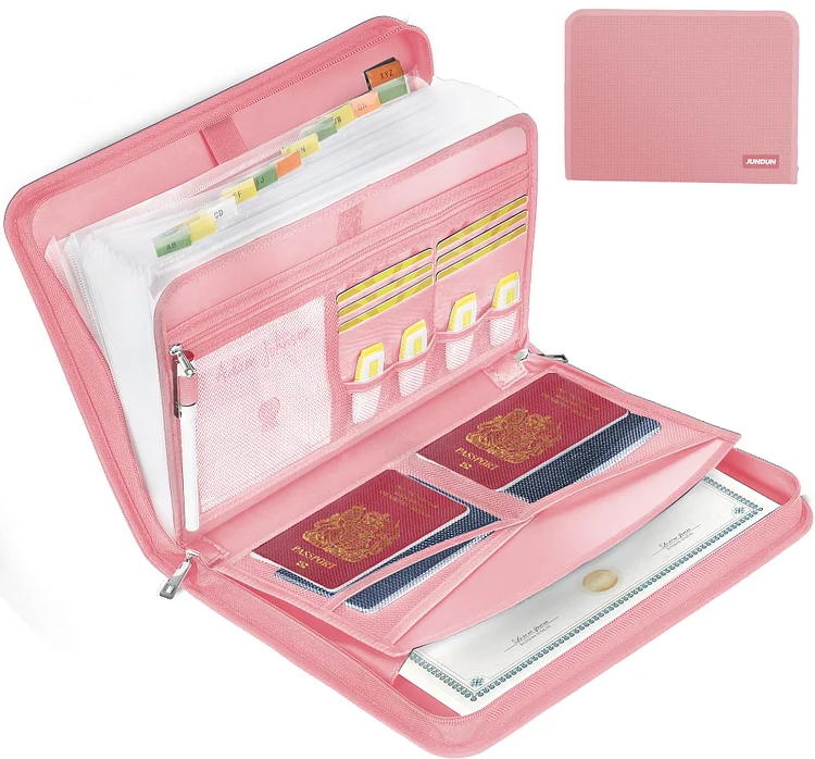 JUNDUN Accordion File Organizer - Fireproof Accordion Folder with