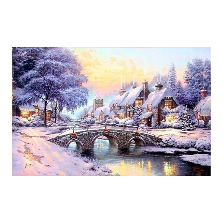 Landscape - 14CT 2 Strands Threads Counted Cross Stitch Kit - 50x40cm(Canvas)
