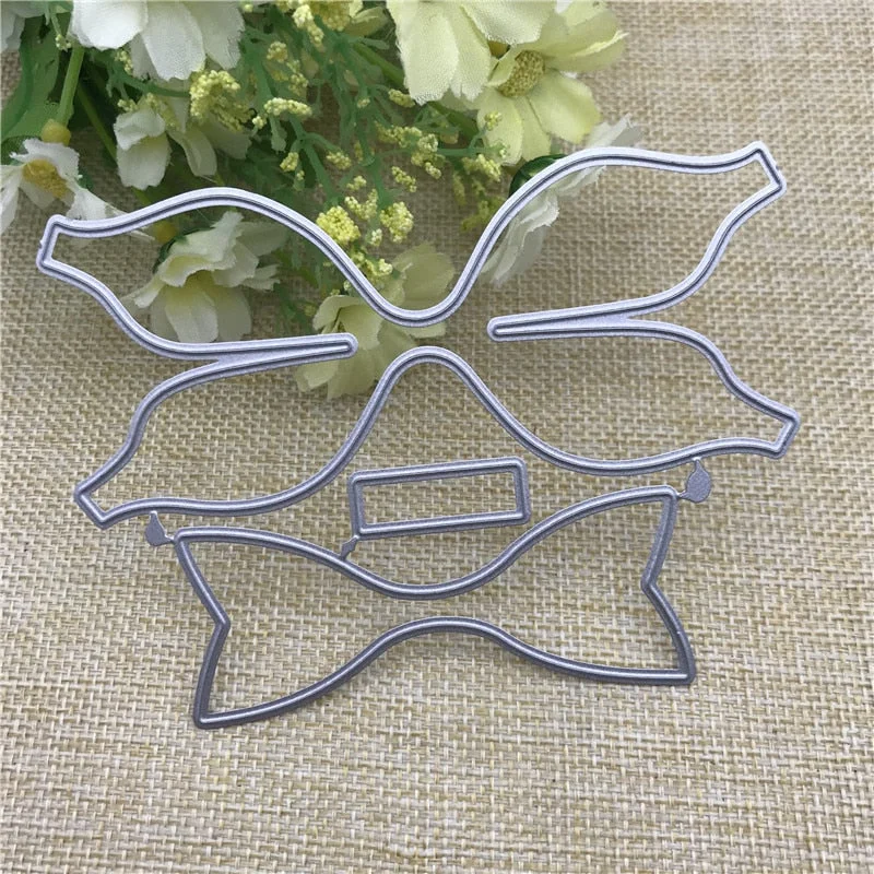 Building a bow Metal Cutting Dies Decorative Scrapbooking Steel Craft Die Cut Embossing Paper Cards Stencils